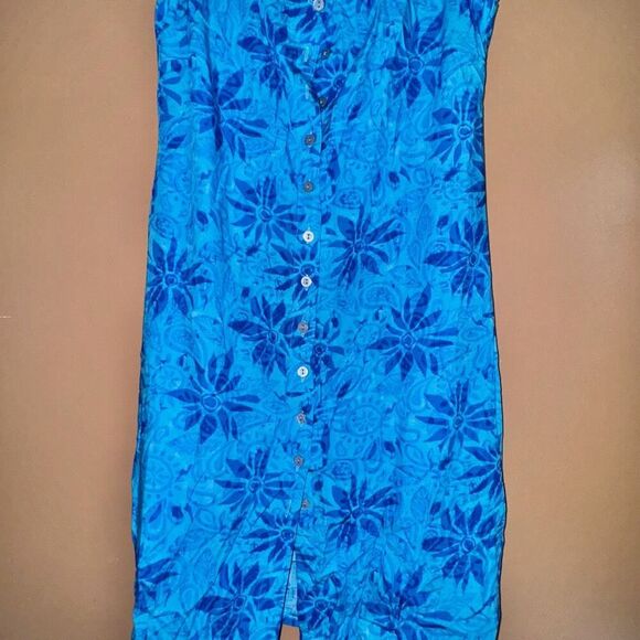 Canda Women's Blue Floral Romper Dress - Size Medium - Picture 7 of 8